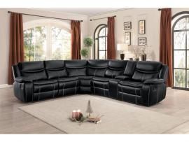 Barstrop Leather Sectional 8230BLK by Homelegance